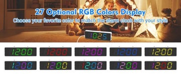 Mega zegar LED RGB Cyfry 3,5cm obudowa Fioletowa diody multikolor