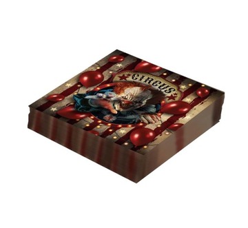 SERWETKI MROCZNY KLAUN HALLOWEEN 12 SZT 33x33 CM