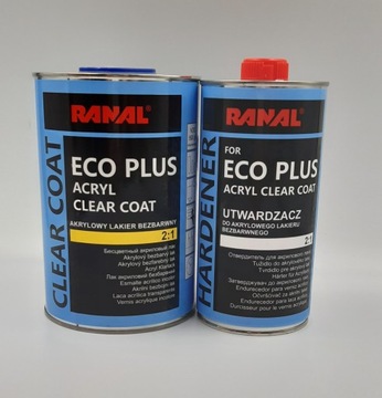 Lakier akrylowy bezbarwny ECO PLUS 2:1 1L + utw.