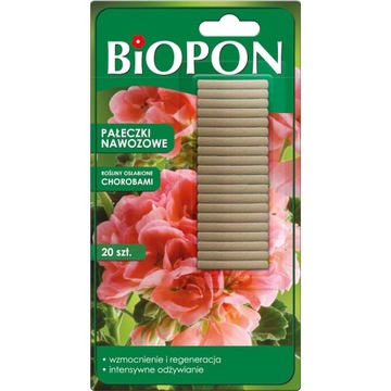 BIOPON pałeczki Nawóz do Roślin Osłabionych Chorobami 20 szt