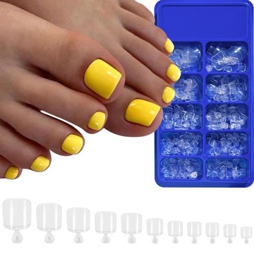 TIPSY DO STÓP SZTUCZNE PAZNOKCIE PEDICURE ZESTAW 100 SZT. CLEAR