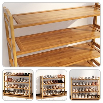 ПОЛКА ДЛЯ ОБУВИ 4-СЛОЙНАЯ БАМБУКОВАЯ ПОЛКА ДЛЯ ОБУВИ