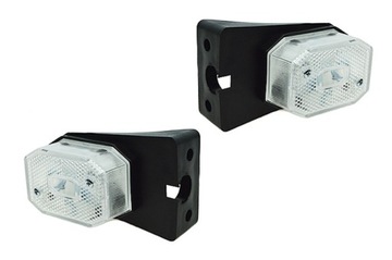 Zestaw lampa obrysowa żarówkowa do przyczepki przednia biała FT-001 2szt