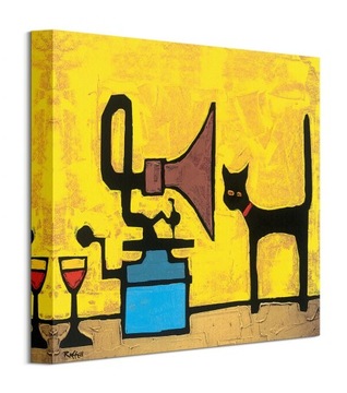 Obraz płótno Colin Ruffell Kot i gramofon 30x30 cm