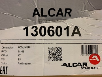 DISK OCELOVÝ ALCAR STAHLRAD 6.5" X 16" 5X108 ET 47