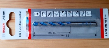 Сверло BOSCH MultiConstruction 5 мм CYL-9 5/50/85