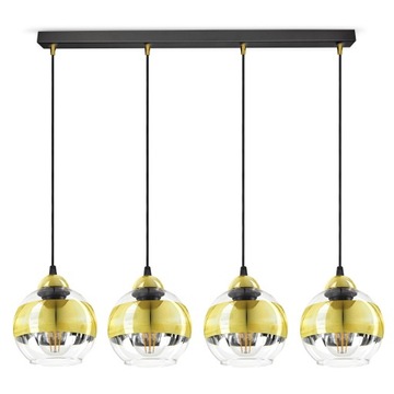 Lampa Sufitowa Żyrandol Czarna Złota GLASS BZ4 LED