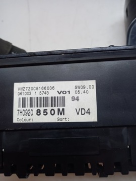 BUDÍKY PŘÍSTROJOVÁ DESKA VW TRANSPORTER T5 2.5TDI 7H0920850M