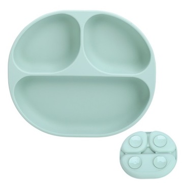 Silikonowy talerzyk z przyssawką dla dzieci light green Chichi BLW 6 m+