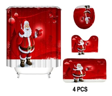 Zestaw świątecznych zasłon łazienkowych
