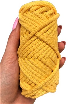 Sznurek Bawełniany Pleciony 20m 5mm Jasny żółty