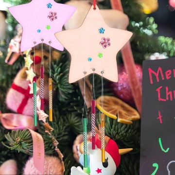 НАБОР ЗВЕЗДОЧНЫХ ВЕТРОВОК, НАБОР ДЛЯ ИЗГОТОВЛЕНИЯ ОКОННЫХ ЗВОНКОВ, ПОЛЫЙ, ДЕКОРИРОВАНИЕ