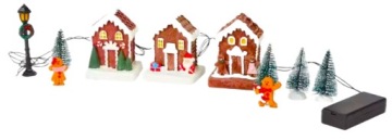 РОЖДЕСТВЕНСКАЯ НИЧКА, СВЕТОДИОДНАЯ ДЕРЕВНЯ, 10 ЭЛЕМЕНТОВ, РОЖДЕСТВЕНСКИЕ ЕЛКИ, ДОМИКИ, ЛАМПЫ, ПЕЧЕНЬЕ
