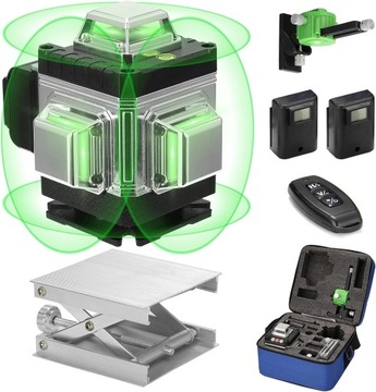 Laser krzyżowy 4D poziomica laserowa lcd płaszczyznowa 25 m+nawias