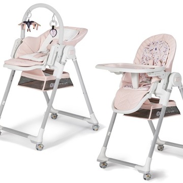 Krzesełko do karmienia dla dziecka leżaczek 2w1 LASTREE Kinderkraft różowy