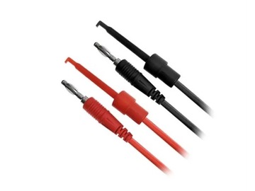 Przewody pomiarowe z haczykami 1m czerwony czarny