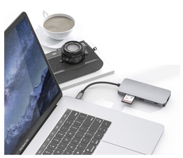 АДАПТЕР-ХАБ 9 В 1 USB HDMI 4K RJ45 SD/TF PD для ноутбука USB-C / Thunderbolt 3