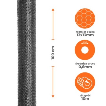 СЕТКА РАЗВОДНАЯ ШЕСТИГРАННАЯ 1м х 10м ОЦИНКОВАННАЯ