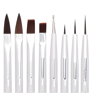 Zestaw 7 Pędzli Do Zdobienia Paznokci Sonda Zebra