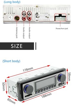 АВТОМОБИЛЬНОЕ РАДИО В СТИЛЕ РЕТРО BLUETOOTH USB МИКРОФОН