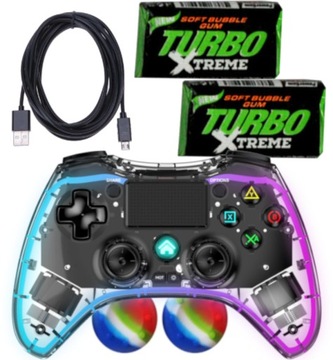 PAD BEZPRZEWODOWY PRZEZROCZYSTY LED SONY PLAYSTATION 3 WIBRACJE PS3 PS4 PS5