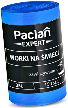 Пакеты для мусора PACLAN EXPERT с завязками, 35 л - 150 шт.