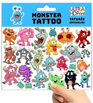 МОЮЩИЕСЯ ВРЕМЕННЫЕ ТАТУ ДЛЯ ДЕТЕЙ МОНСТРЫ МОНСТРЫ ОРИГИНАЛЬНЫЕ УЗОРЫ