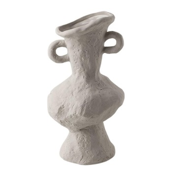 Prosty biały ceramiczny wazon na kwiaty Zwykłe elementy Dekoracja domowego biura C