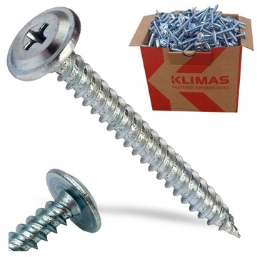 WKRĘTY PODKŁADKOWE SAMOGWINTUJĄCE 4,2x50mm METAL DREWNO 500szt OCYNK KLIMAS
