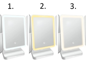 КОСМЕТИЧЕСКОЕ ЗЕРКАЛО СО СВЕТОДИОДНОЙ ПОДСВЕТКОЙ СКЛАДНОЕ ЗЕРКАЛО ДЛЯ МАКИЯЖА ПРЕМИУМ-ПРЕМИУМ