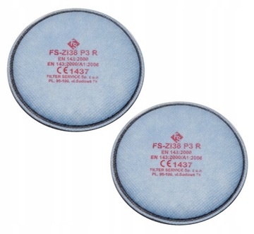 FILTR PRZECIWPYŁOWY do masek 3M FS ZI38 P3 R zamiennik 2138 komplet 2 szt.