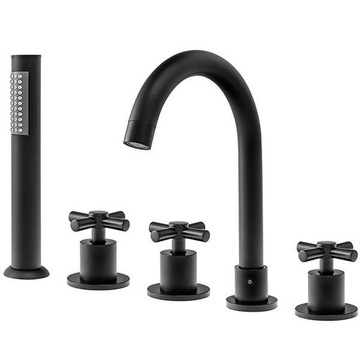 BATERIA WANNOWA VERANNI 5-OTWOROWA PERLATOR CZARNA