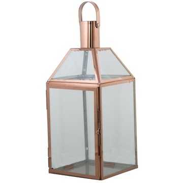 LAMPION ROSE GOLD metal / szkło wys. 45cm