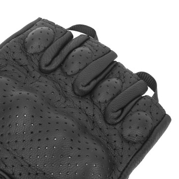 Мотоциклетные перчатки на полпальца, кожа.