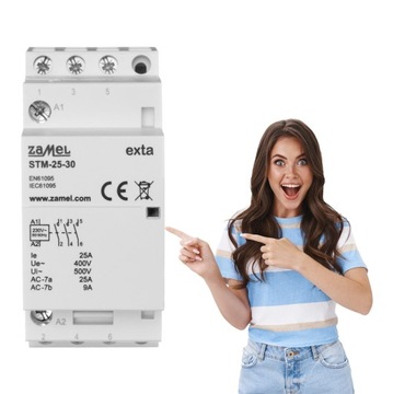 Stycznik modułowy 230V 25A STM-25-30 3NO EXTA stycznik 25a przekaźnik ZAMEL