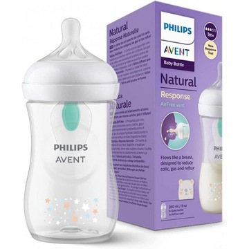 AVENT Butelka Natural Response z nakładką antykolk