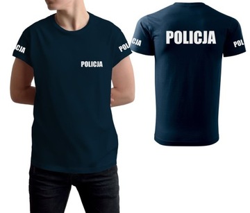 T-shirt POLICJA bawełniany ODBLASKOWA koszulka S