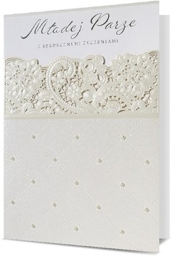 Prezent na Ślub kartka zdobiona perełkami 3D H1036