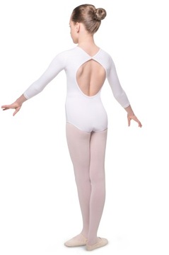 БЕЛЫЙ БАЛЕТНЫЙ ТАНЦЕВАЛЬНЫЙ КОСТЮМ С РУКАВАМИ 3/4 146/152
