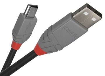 Lindy 36720 USB 2.0 A — линейный кабель Mini-B Anthra — 0,2 м