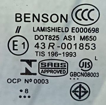 FORD FOCUS MK1 98-04 R SKLO (OKNO) PŘEDNÍ ČELNÍ OHŘÍVAČ