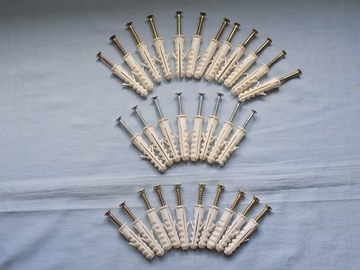 KOŁEK ROZPOROWY Fi12 + WKRĘT 4,8X60 -ZESTAW 30 SZT
