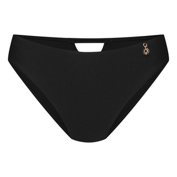 Dół bikini z wycięciem majtki kąpielowe figi czarne klasyczne Sunrise L