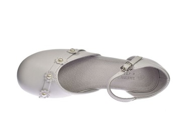 Белые балетки на высоком каблуке для причастия, размер 61/24. 35