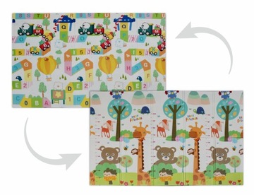 ОБУЧАЮЩИЙ КОВРИК-ПЕНА, СКЛАДНОЙ ДЛЯ ДЕТЕЙ, БОЛЬШОЙ 180x200, ДВУХСТОРОННИЙ, ТОЛСТЫЙ