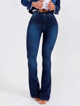 Pružné džínsy s vysokým slim fit pásom pre dámske nohavice