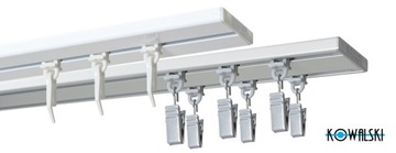 ДВОЙНАЯ ПОТОЛОЧНАЯ рейка 380 см с зажимами SLIM