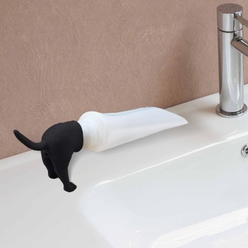 Pooping Dog Pasta do zębów Cap Dozownik pasty do zębów z kapeluszem Unique Trick Czarny