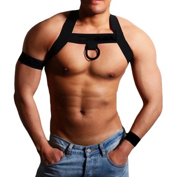 ELASTYCZNY HARNESS MĘSKI +OPASKA +RING HOT S / M