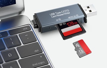 Czytnik kart pamięci adapter USB 3.0 / USB-C microsd sd 2w1 uniwersalny